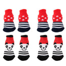 8 Pieces Bear Pattern Pet Dog Puppy Cat Socks with Cute Paw Prints Slippers