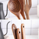 Healthy Cooking Utensils Set Wooden Cooking Tools Natural Nonstick Hard Woo