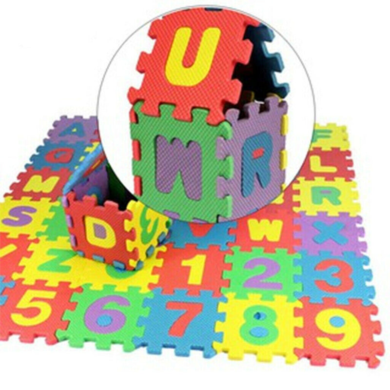 72Pcs Toddlers Baby Foam Mat Alphabet & Number Learning Puzzle Interlocking