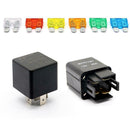 Universal 12V Car Marine 6-Way Relay+ 6-Slot Blade Fuse Holder Box Block