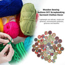 50pcs Flower Print Round Wooden Sewing Buttons DIY Knitting Clothes Decor