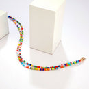 Women Boho Multicolor Beads Necklace Doublelayer Clavicle Choker Charm Jewe BX