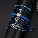 Bohemian Style Simple Rope Woven Beaded Blue Metal Ball Shell Pineapple Bra