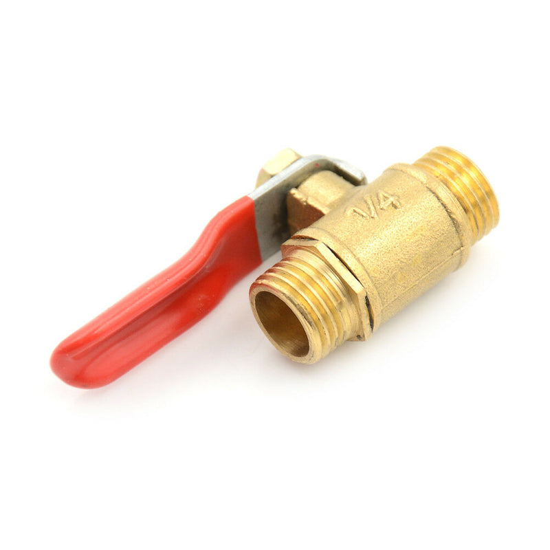 G1/4 Pipe Male to Male Thread Brass Ball Valve Hose Connector Switch Gk