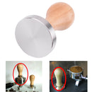 58mm Stainless Steel Coffee Tamper Espresso Barista Press Manual Wood Handle