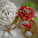 Glitter Rhinestone Flower Design Pin Brooch Elegant Lady Decorations