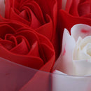 9Pcs Scented Rose Flower Petal Bath Body Soap Wedding Party Gift(Red+White)