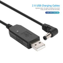 2x USB Charging Cables for BaoFeng UV-5R UV-82 UV-8D Radio Desktop Charger A