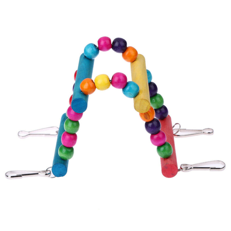 Pet Bird Wood Ladder Climb Parrot Macaw Cage Swing Shelf (29cm)