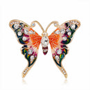 Colorful Butterfly Brooch Enamel Rhinestone Men Women Pins Lapel Badge (A)