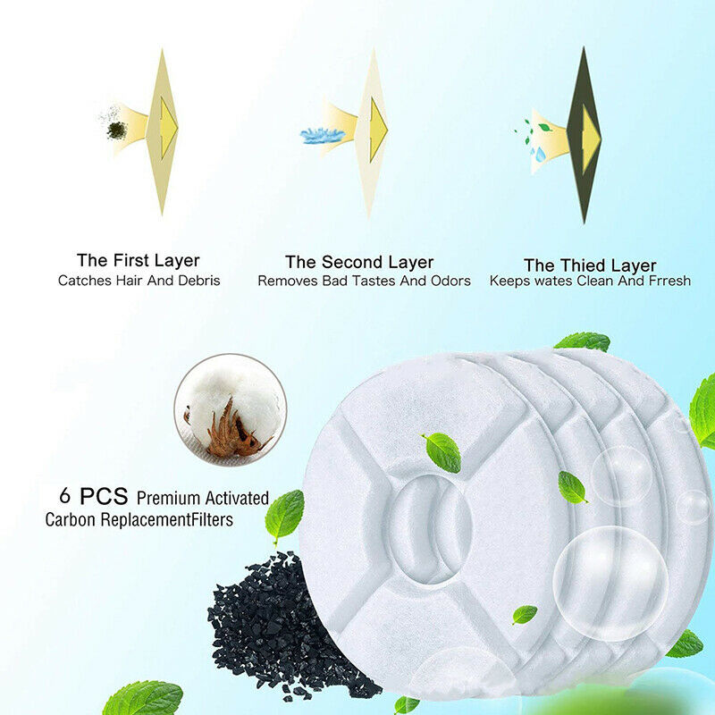5Pcs Pet Water Dispenser Replacement Filters Activated Carbon ReplacementB Hn