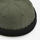 2 Pieces Fashion Cotton Skullcap Retro Roll up Edge Docker Hat Adjustable