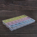 Clear Plastic 21 Compartment Electronic Components Storage Assortment Box