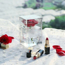 Clear Acrylic Rose Flower Box Makeup Organizer Artificial Flower Bouquet Fl Q3R7