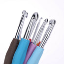 11Pcs Soft Handle Needles Knit Weave Craft Yarn Aluminum Crochet Hooks Set