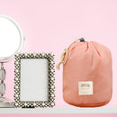 Nylon Drawstring Travel Cosmetic Bag Makeup Organizer Toiletry Bags (Pink) A