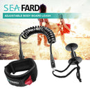 2PCS Body Board Leash 5ft 5.5mm Coiled Body Cord Arm Strap for Surfing Sporting
