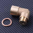 M18 X 1.5 O2 Oxygen Sensor Extender 90 Degree Angled Bung Extension Spacer Brass