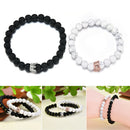 2x King Queen Crown 8mm Beads Bracelets His And Her Friendship Couple Bracelet