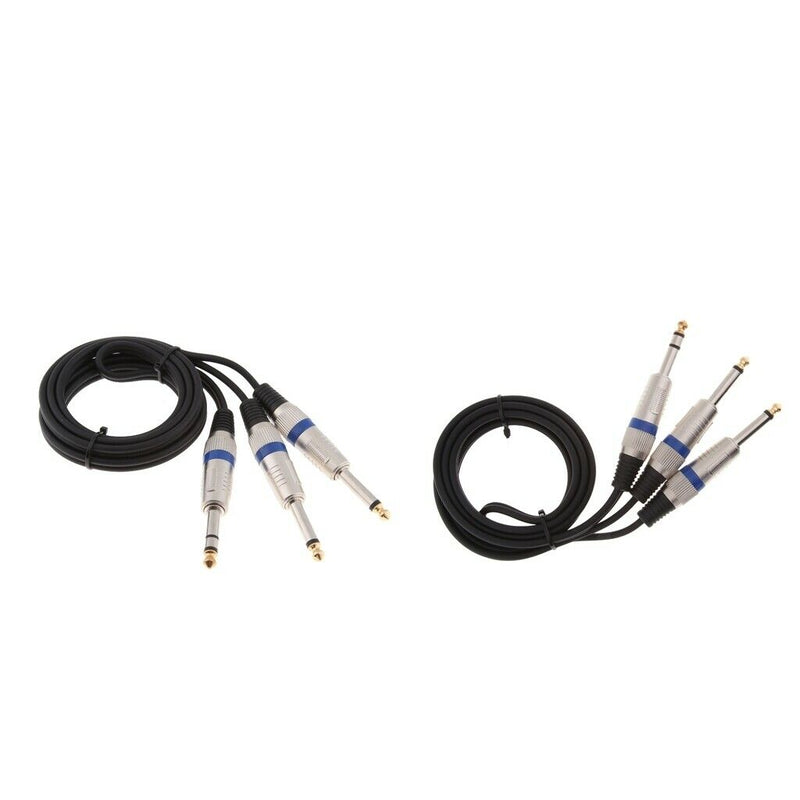 2Pieces 1/4 Inch TRS Stereo To Dual 1/4 Inch TS Mono Y-Splitter Cable