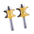 2x Half Round Bullnose Router Bits 3/4 1/2 -inch Woodworking Milling Cutter