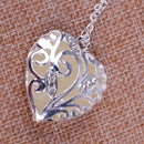 Magic Glow in Dark Pendant Blue Luminous Heart Shape Locket Alloy Chain Necklace