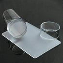 2Pcs Clear Jelly Silicone Nail Art Stamper & Scraper Plate Image Stamping
