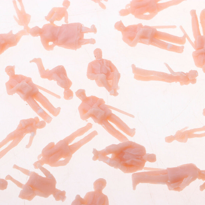 60pcs 1:87 HO Scale 15mm Human Unpainted People Figures ,Railway Street Models