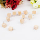 30 Pcs Creative Wooden Thumbtack Quadrate Decorative Drawing Push Pins Wood Head