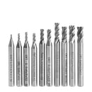 10pcs 1.5-6mm HSS Straight Shank 4 Flute End Mill Cutter CNC Drill Bit Tool set