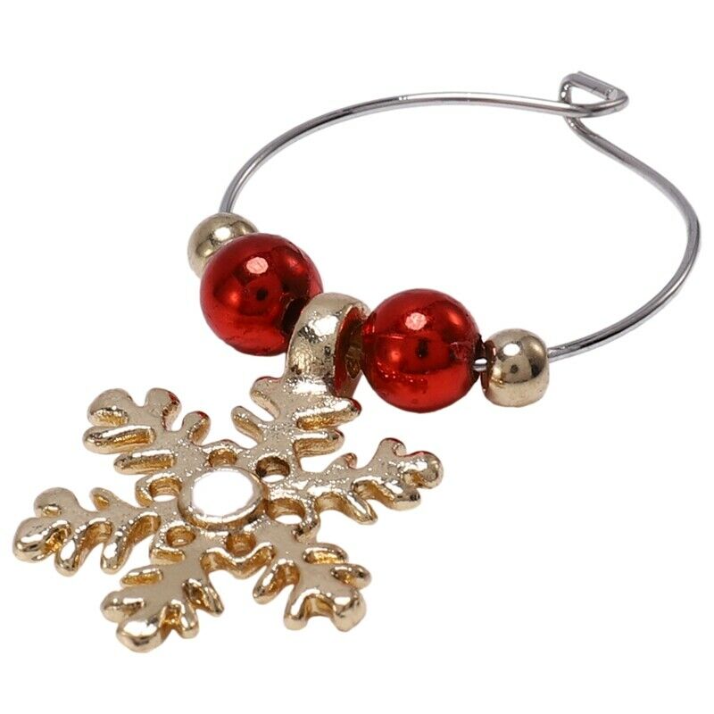 1 Set Christmas Wine Glass Cup Ring Decoration Charms Party New Year Cup Ri