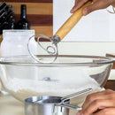 1pc Stainless Steel DIY B Whisk Eggs Beater Mixer Tool 13 Inch Oak Wood Handle