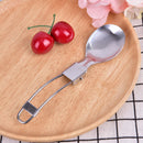 Portable Stainless Steel Camping Folding Tableware Spoon Outdoor Flatware