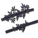 2pcs Wedding Garters Black Lace Floral Sexy Garters Bride Bridal Leg GarterSJA%x