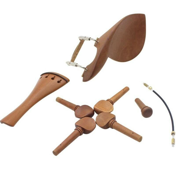 4/4 Violin Chin Rest Chinrest Jujube Wood with Tuning Peg Tailpiece Tailgut