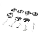 Kids Kitchen Cookware Set C - 12 Stainless Steel Cooking Tools for Role Play