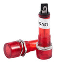 10 Pcs DC 12V Recessed Red Pilot Light Signal Indicator Lamp
