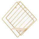 Iron Floating Shelf Books Organizer Geometric Bathroom Golden Rectangle