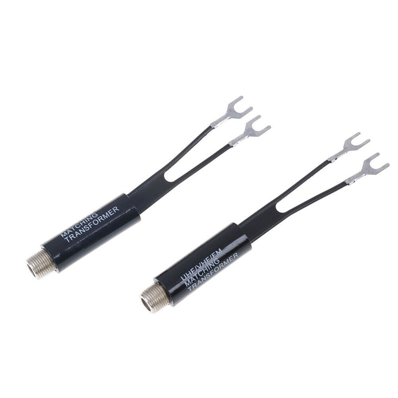2Pcs Uhf/Vhf/Fm/Tv F Cable75-300Ohm Balun Antenna Matching Transformer AdaptME
