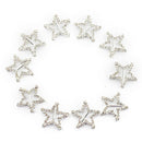 10pcs STAR Rhinestone Diamante BUCKLES RIBBON SLIDERS Wedding Embellishments