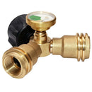 Propane Y-Splitter Tee Adapter Connector With Propane Tank Gauge Level Indi