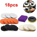 18x Auto Car Polish Wax Soft Thick Foam Sponge Pad Buffer Set Pad Black B4J1