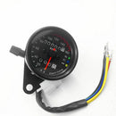Motorcycle LED Backlight Dual Odometer Speedometer Gauge W/ Bracket Cafe Racer I