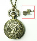 Owl Pocket watch Flap Pocket Watch Chain Necklace