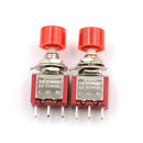 5x 3pin Momentary Red Push Button Toggle Switch PS-102 DS612 1NO 1NC ã€LJ