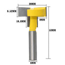 8mm Shank Router Bit T-Type Slotted Milling Cutter Carbide Woodworking Tool B