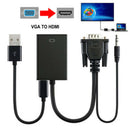 1080P VGA Male To HDMI Output Convert Adapter HD+ Audio TV AV HDTV Video JZP