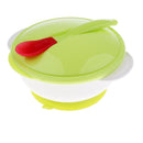 Baby Suction Bowl Temperature Colour Changing Spoon Feeding Tableware Green
