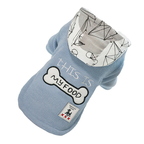 Dog Coat Hoodie Pet Winter Clothes Warm Soft for Medium Large Dogs Blue M