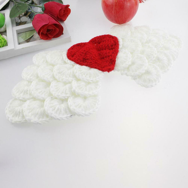 Newborn Baby Boys Girls Photography Clothing Hand Knitted Solid Angel Wings